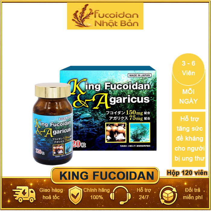 King Fucoidan & Agaricus Japan. Hộp 120 viên