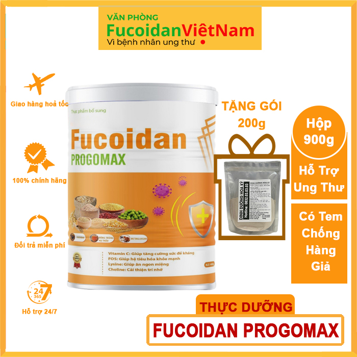 Thực dưỡng Fucoidan Progomax - dành cho bệnh nhân ung thư, người ăn thực dưỡng. Hộp 900g