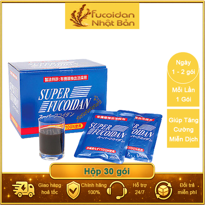 Super Fucoidan Nhập Khẩu chính hãng Nhật Bản. Hộp 30 gói