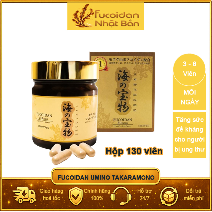 Viên uống hỗ trợ điều trị ung thư Fucoidan Umino Takaramono, Hộp 130 viên