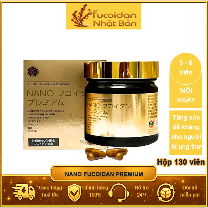 Viên uống hỗ trợ điều trị ung thư Nano Fucoidan Premium Yo Group, Hộp 130 viên