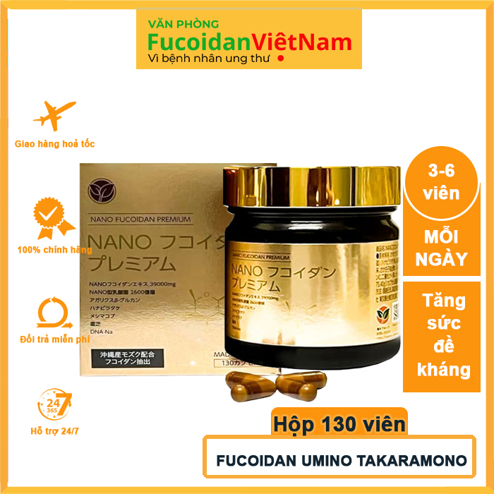 Viên uống hỗ trợ điều trị ung thư Nano Fucoidan Premium Yo Group, Hộp 130 viên
