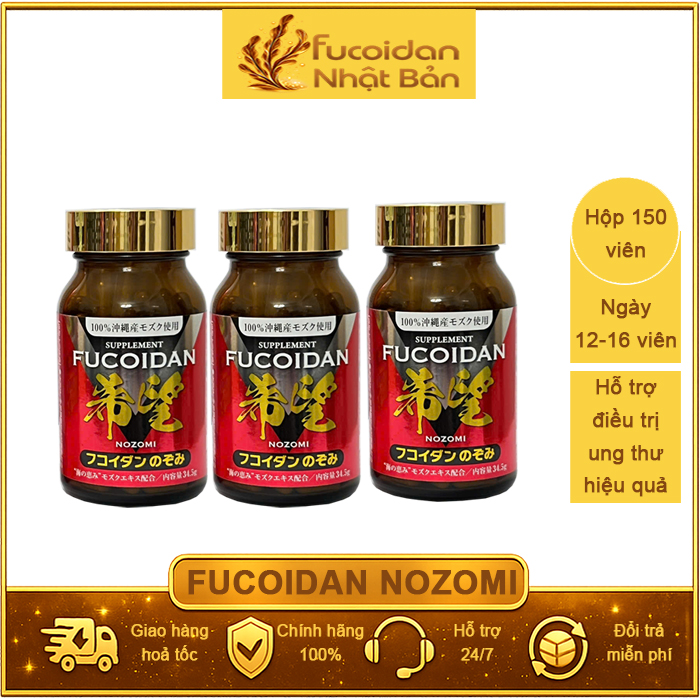 Combo 3 hộp Fucoidan Nozomi 150 viên tặng 2 hộp 60 viên dùng được 95 ngày