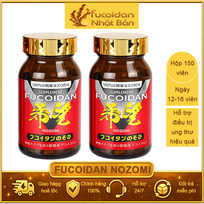 Combo 2 hộp Fucoidan Nozomi 150 viên tặng 1 hộp 60 viên dùng được 60 ngày