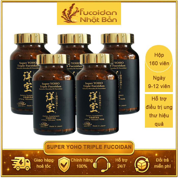 Combo 5 hộp Super Yoho Triple Fucoidan 160 viên. Dùng 133 ngày