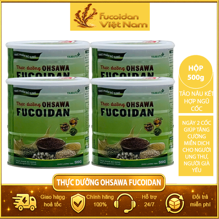 Combo 4 Hộp Thực dưỡng Fucoidan Ohsawa Fucoidan Mỗi Hộp 500g