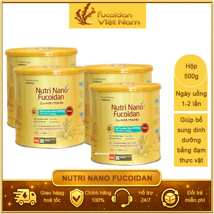 Combo 4 Hộp Thực Dưỡng Miễn Dịch Nutri Nano Fucoidan. Mỗi Hộp 500g